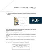 Atividade de Português Sobre Variação Linguística: A Lei Protege Temer de Investigação Por Atos Fora Do Mandato?