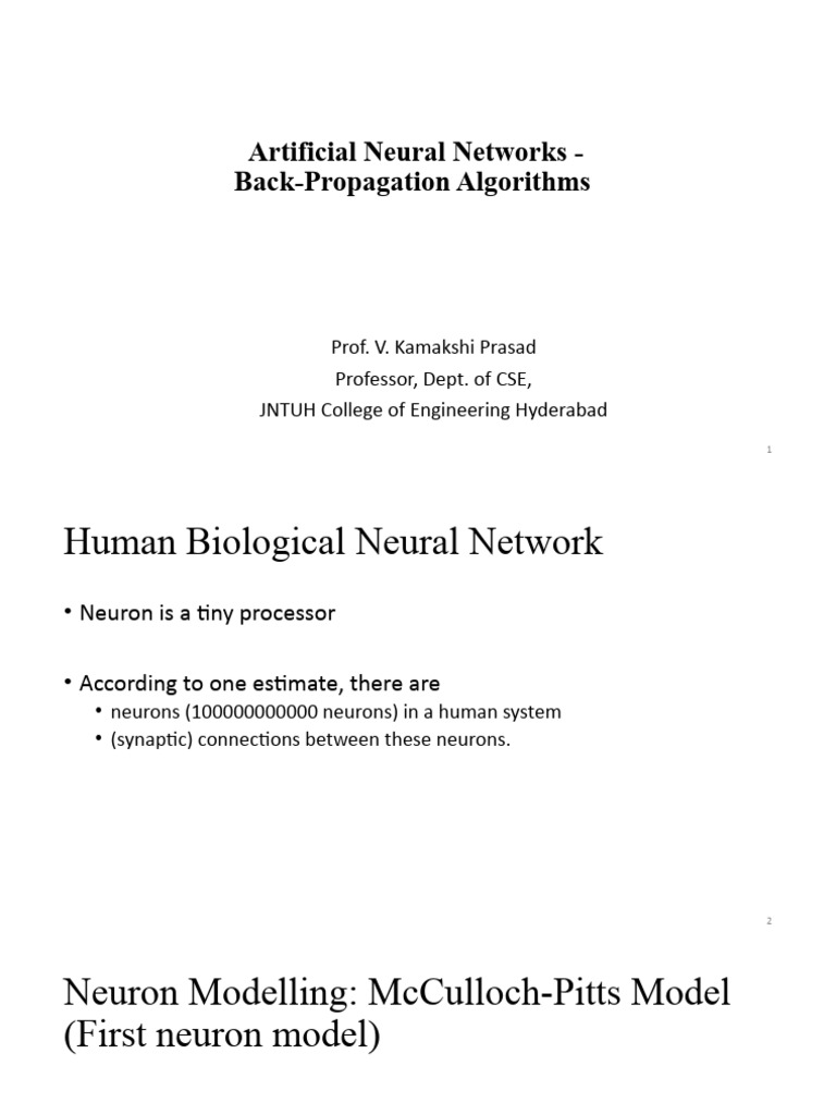 Perceptron & Back Propagation algorithm | PDF | Artificial Neural ...