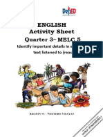 LAS English G2 Q3 MELC No. 5 Identify Important Detailsin Expositiry Text Listened To