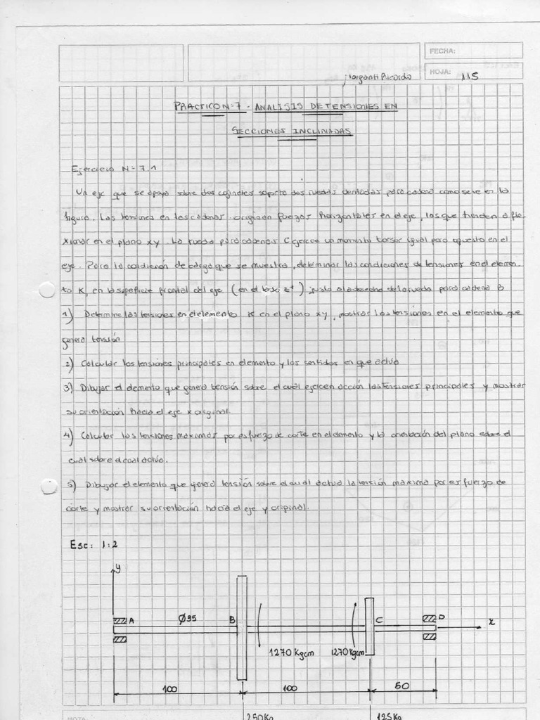 TP N7 ANALISIS DE TENSIONES EN SECCIONES INCLINADAS | PDF