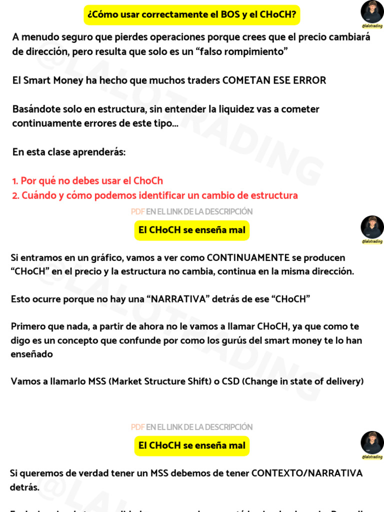 Uso efectivo de CHoCH y MSS en trading | PDF