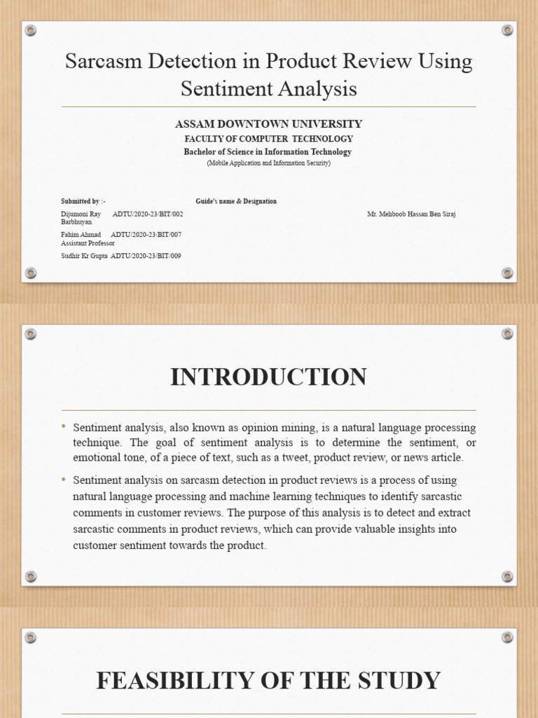 First Presentation For Sarcasm Detection in Product Reviews Using ...