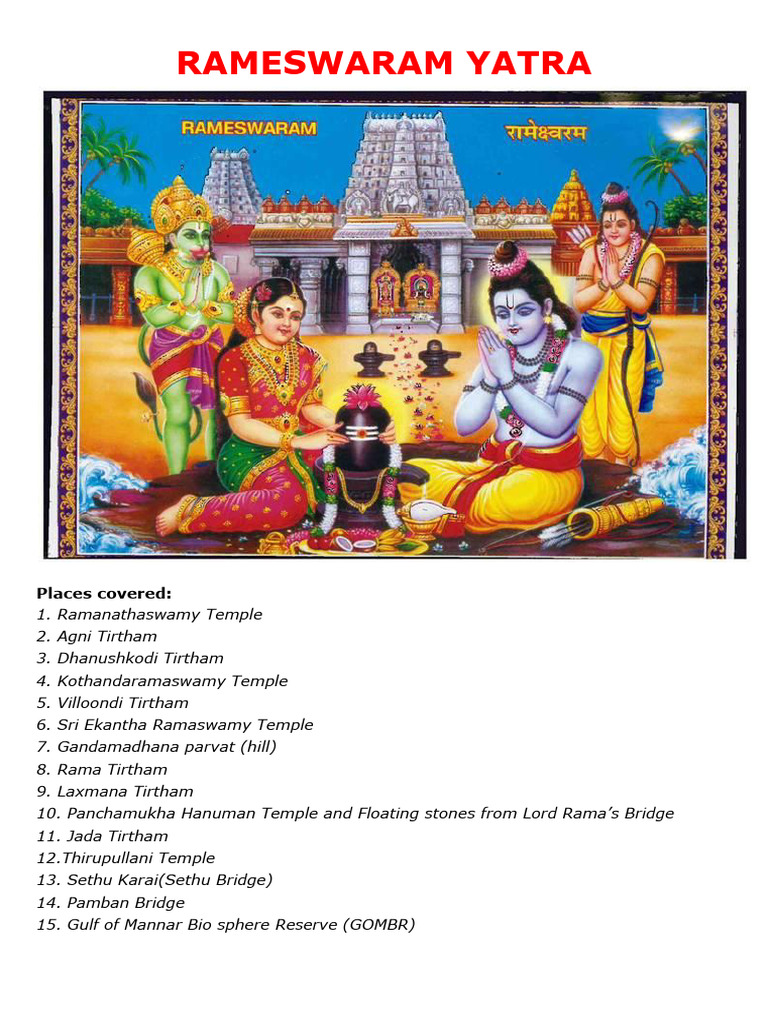 Rameswaram Yatra: Pilgrimage Highlights | PDF | Sita | Rama
