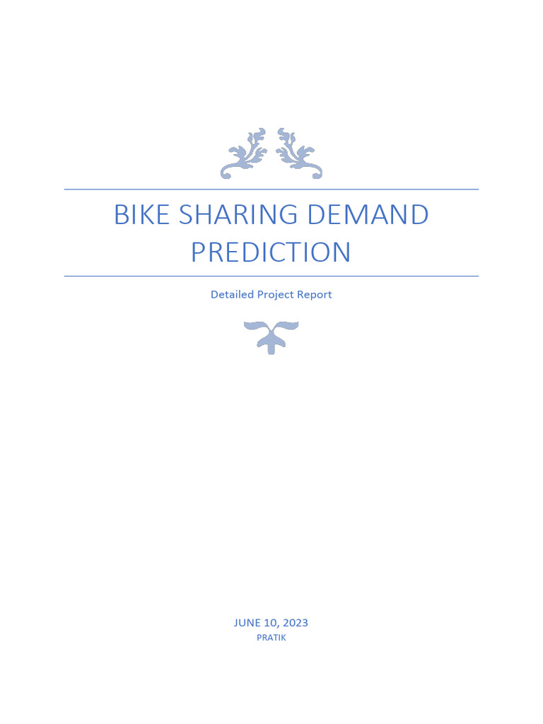Bike Sharing Demand Prediction Report | PDF | Machine Learning | Prediction