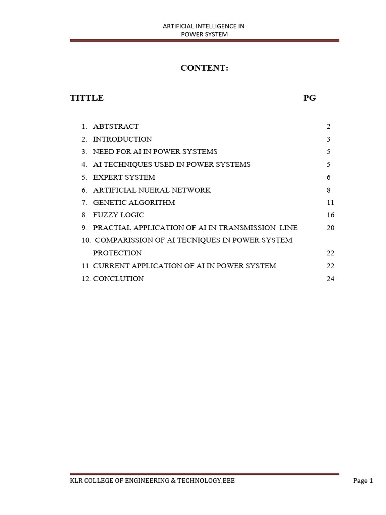 AI Techniques in Power Systems Analysis | PDF | Artificial Intelligence ...