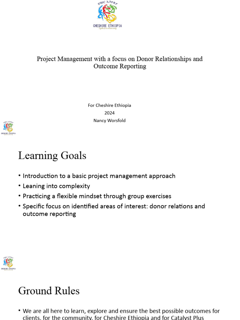 Project Management for Cheshire Ethiopia | PDF | Project Management ...