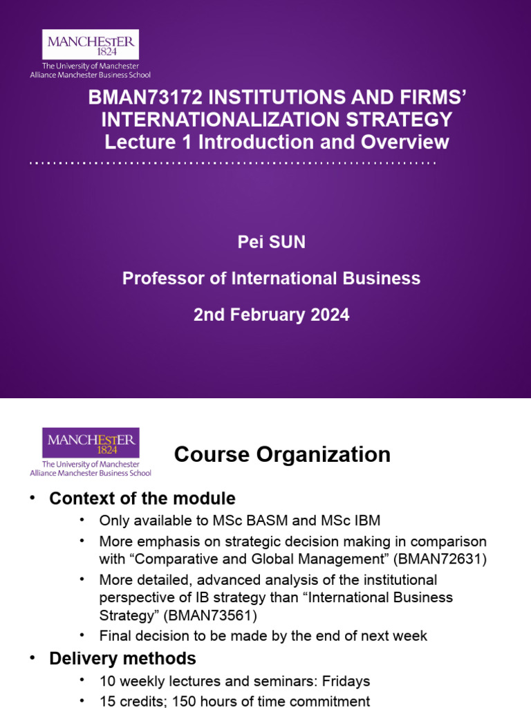 IFIS Lecture 1 Introduciton - Overview | PDF | Strategic Management ...