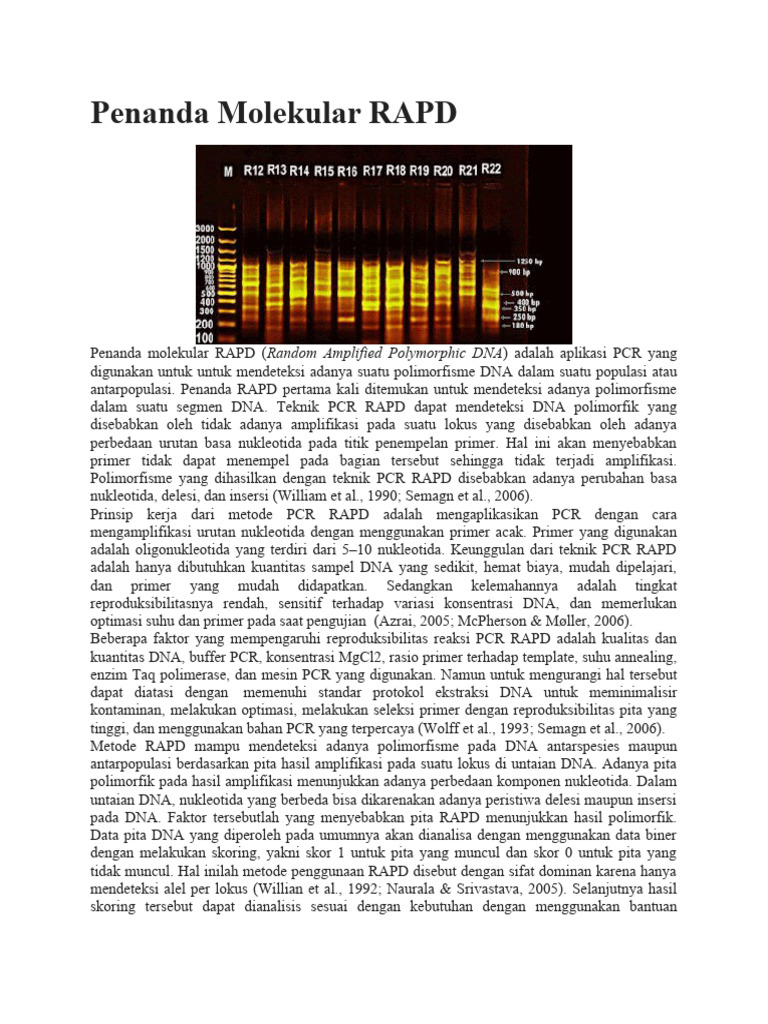 Penanda Molekular RAPD dalam Analisis DNA | PDF