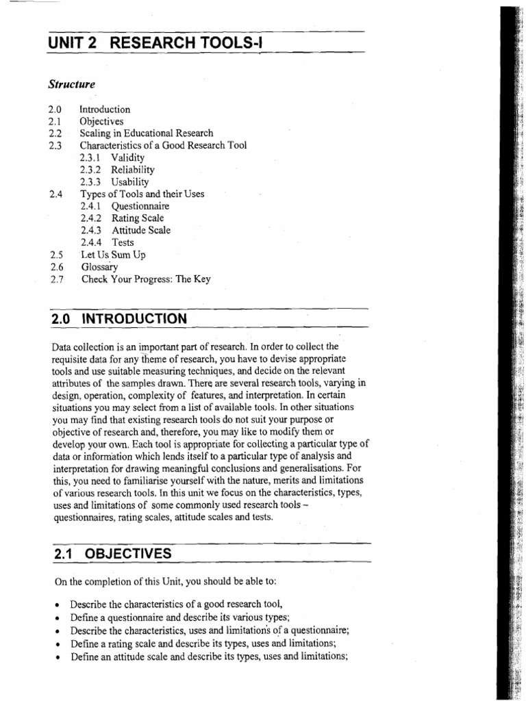 Educational Research Tools Guide | PDF | Validity (Statistics) | Level ...