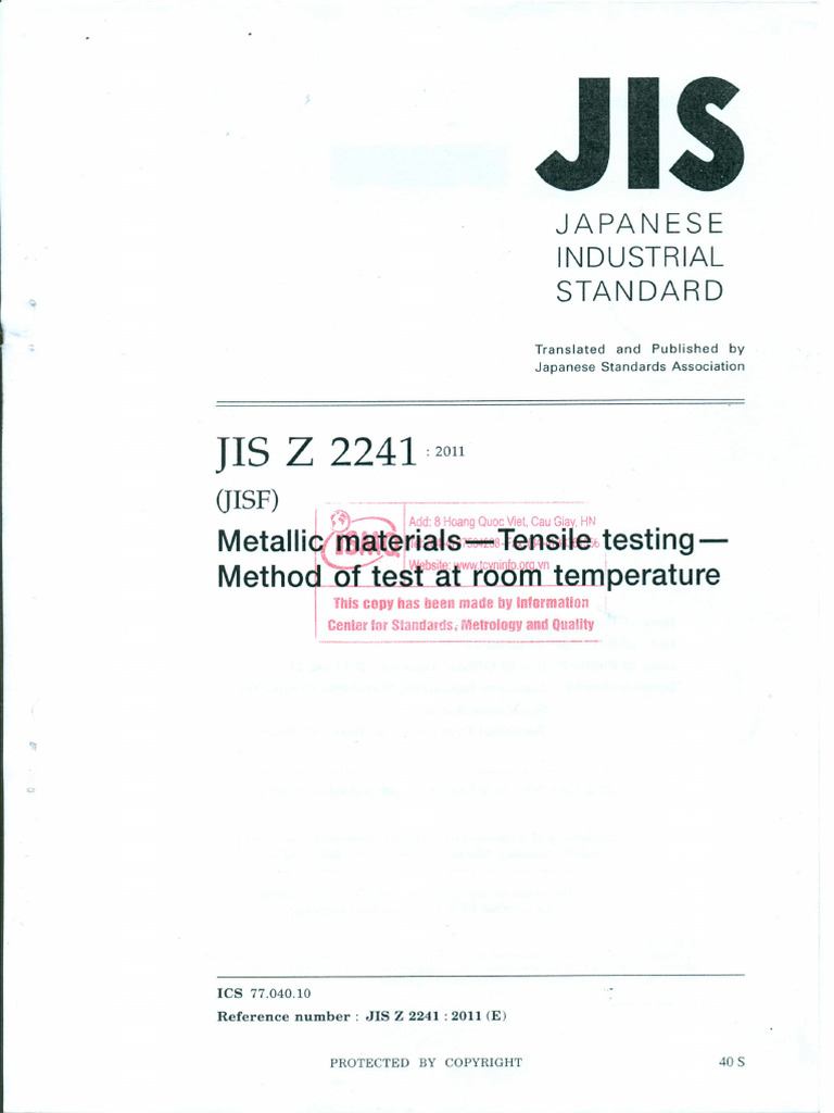 Jis Z 2241-2011 | PDF
