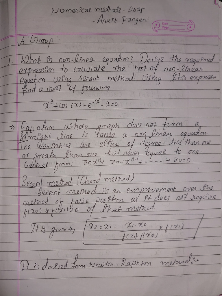 Numerical Methods 2075 Old question Solution | PDF
