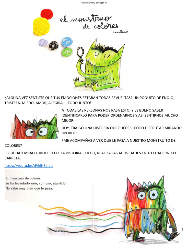 Actividades del Monstruo de Colores | PDF | Las emociones | Amor