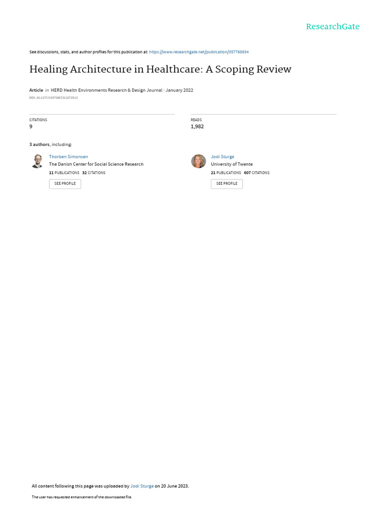 Healing Architecture Scoping Review | PDF | Systematic Review | Hospital