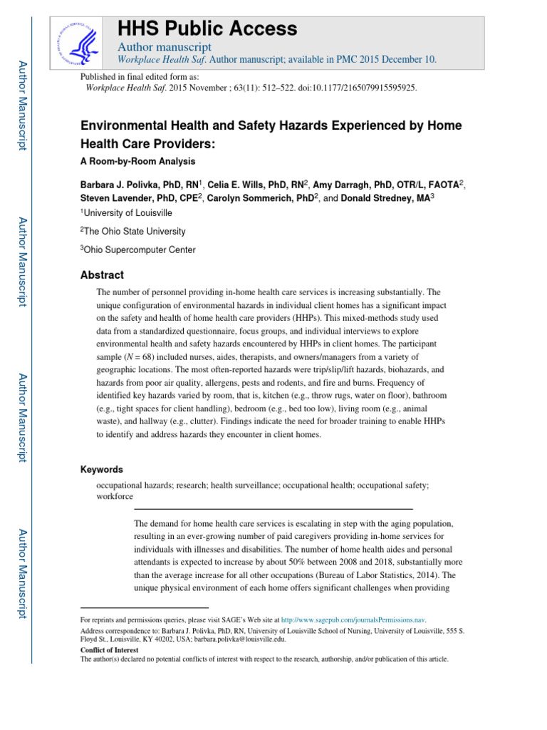 Environmental Health and Safety Hazards | PDF | Occupational Safety And ...