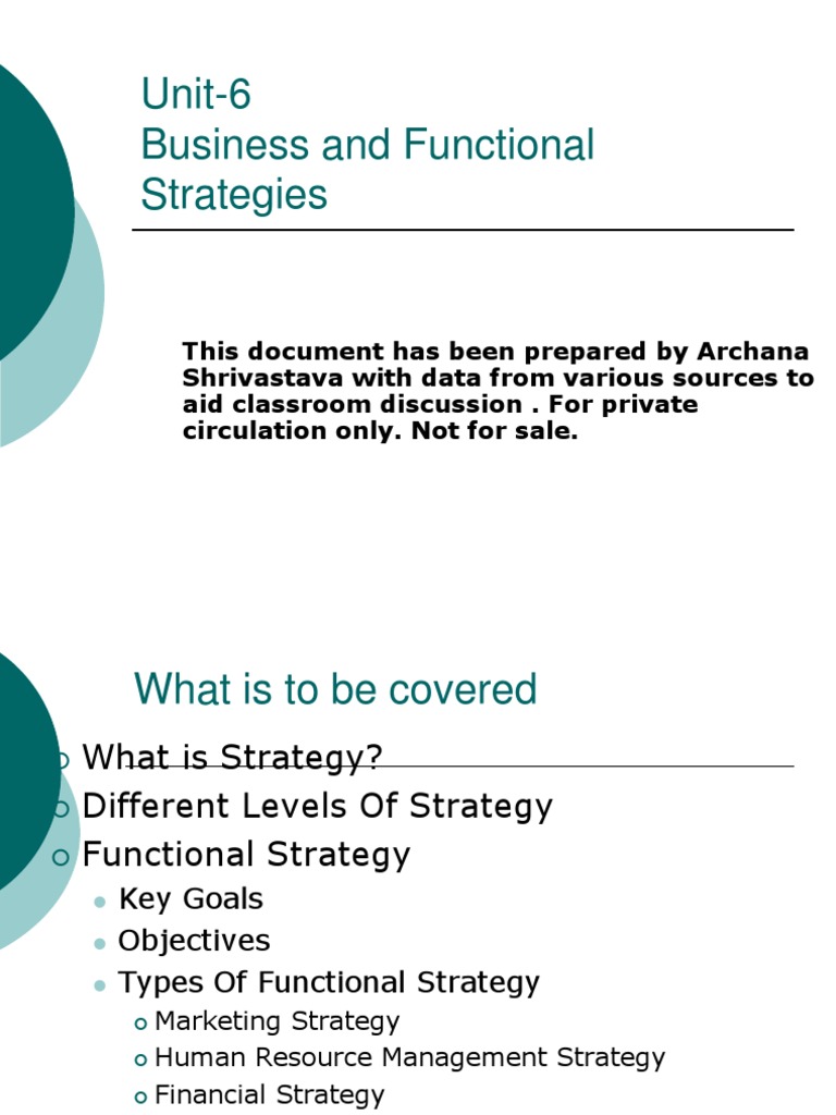 Business and Functional Strategies Guide | PDF | Strategic Management ...
