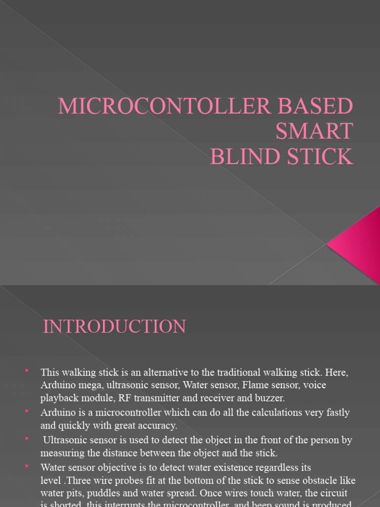 Smart Blind Stick with Obstacle Detection | PDF | Arduino | Computing