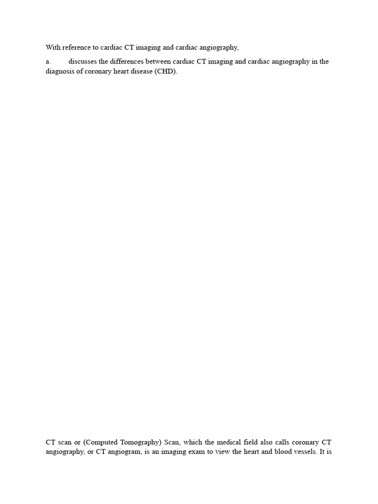 With Reference To Cardiac CT Imaging and Cardiac Angiography | PDF ...