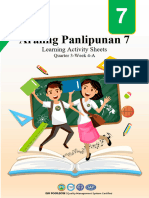 Araling Panlipunan 7: Learning Activity Sheets