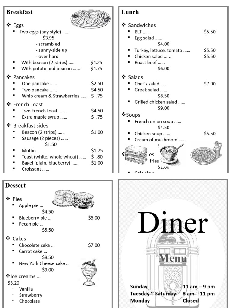 Ordering at A Diner Conversation Topics Dialogs - 120966 | PDF