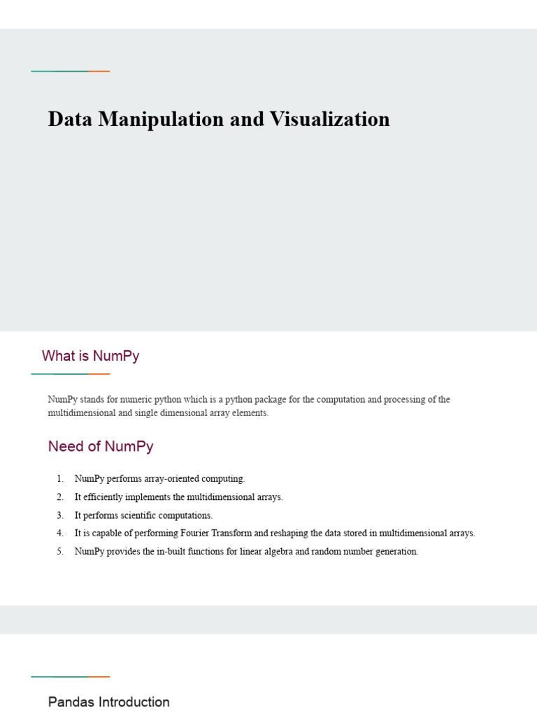 Data Manipulation and Visualization | Download Free PDF | Data | Python ...