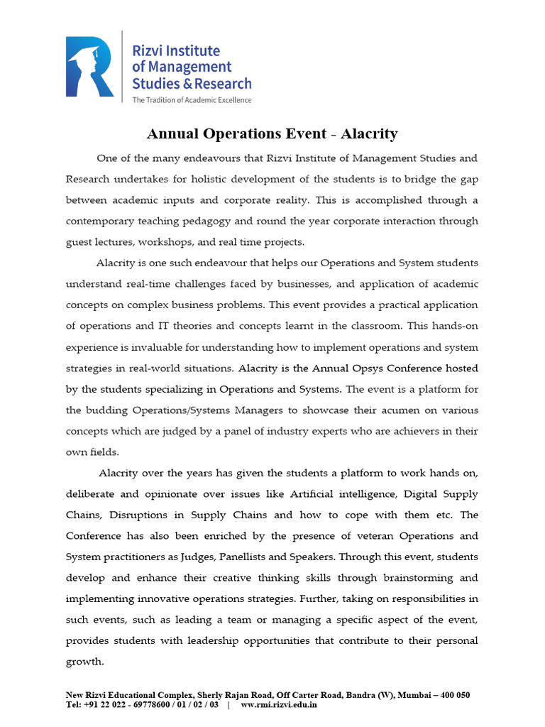 Alacrity Report | PDF | Supply Chain