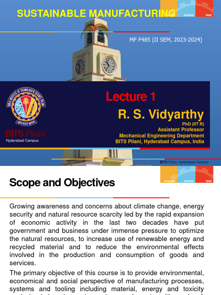 Sustainable Manufacturing Overview | PDF | Sustainability | Sustainable ...