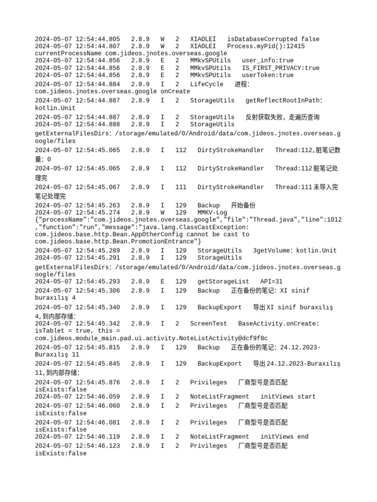 JNotes App Backup Log Analysis | PDF | Computer Engineering | Computing