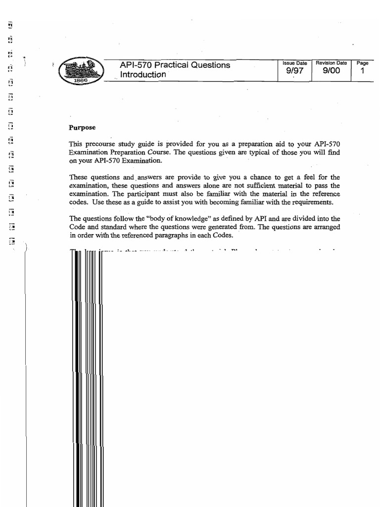 Api 570 practical questions pdf