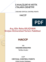 E) 2. Hafta - Hazard Analyses Critical Control Points