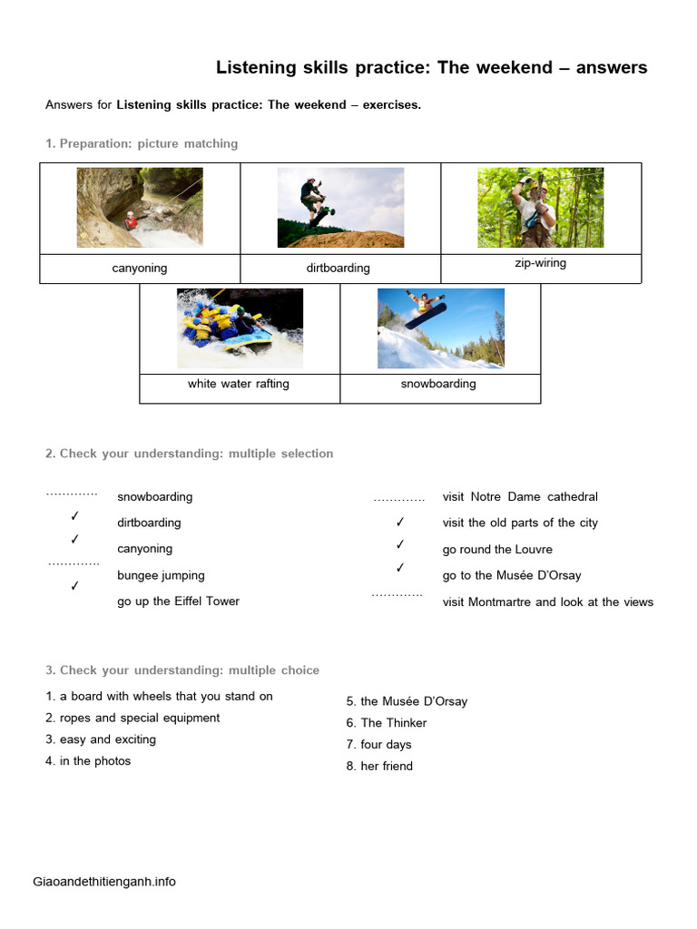 The Weekend - Answers 0 | PDF