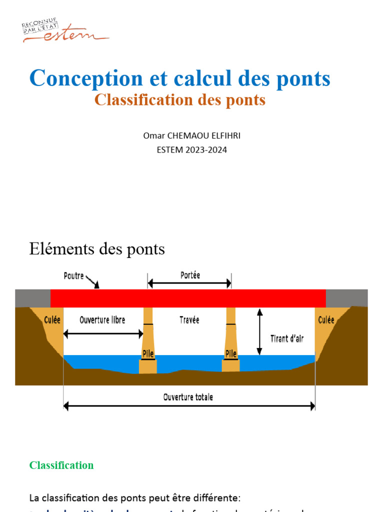 Cours Sur Les Ponts Classification Des Ponts | PDF | Pont | Béton armé