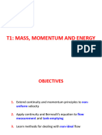 T1: Mass, Momentum and Energy