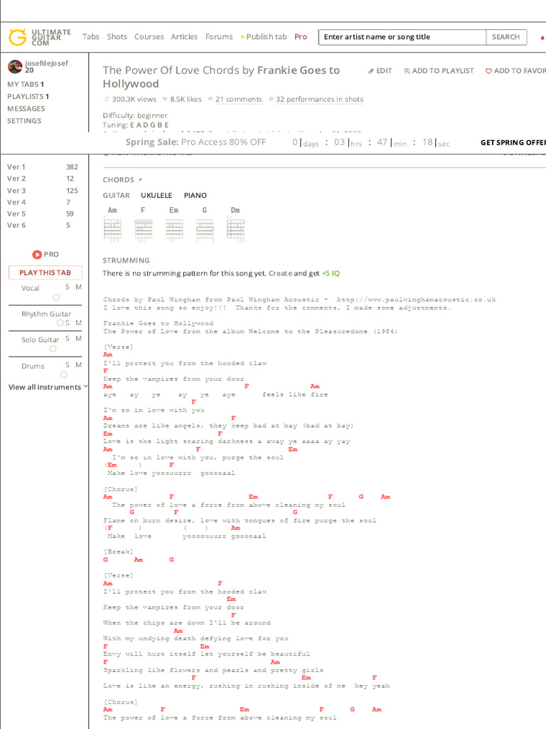 Frankie Goes to Hollywood Chords | PDF | Guitars | Sound Recording