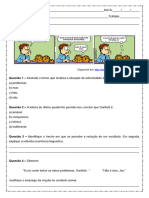 Interpretacao de Texto Tira Garfield 9º Ano Word