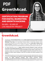 30 HRS + 10 HRS of Live Industry Project Certification Program For Digital Marketing and Growth Hacking