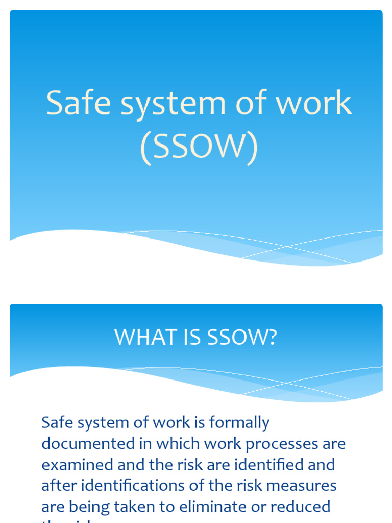 Safe system of work pdf