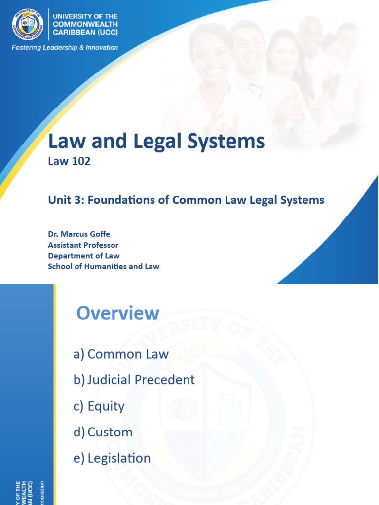 Law and Legal Systems - Unit 3 | PDF | Precedent | Common Law