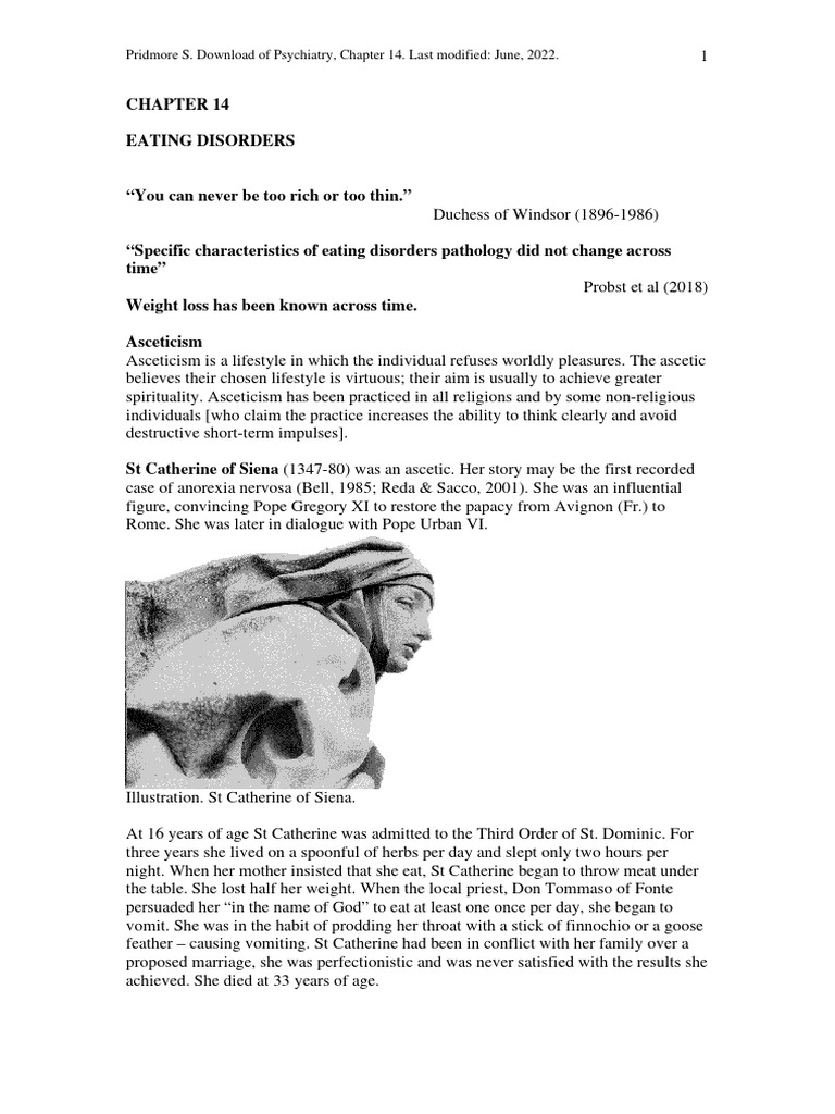 Chapter 14. Eating Disorders | PDF | Eating Disorder | Bulimia Nervosa
