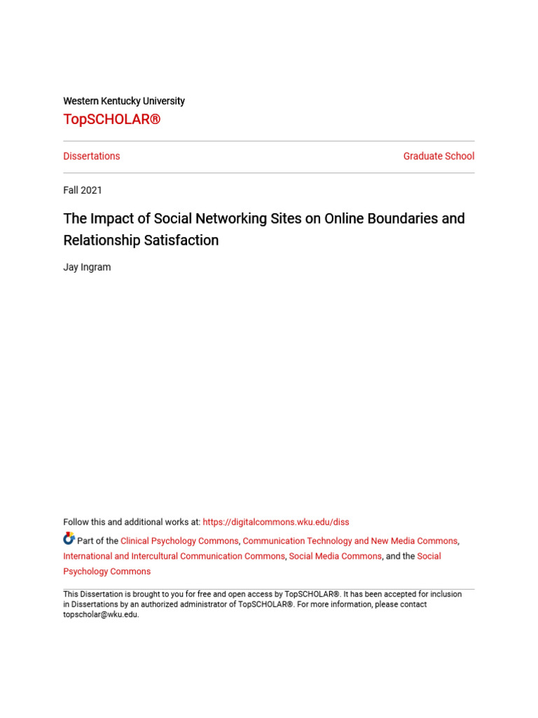 The Impact of Social Networking Sites On Online Boundaries and ...