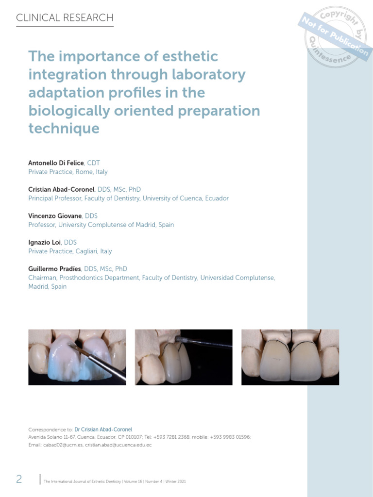 BOPT: Esthetic Integration in Dentistry | PDF | Periodontology | Mouth