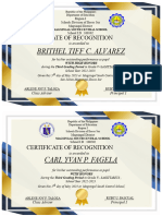 Certificate of Recognition 3RD