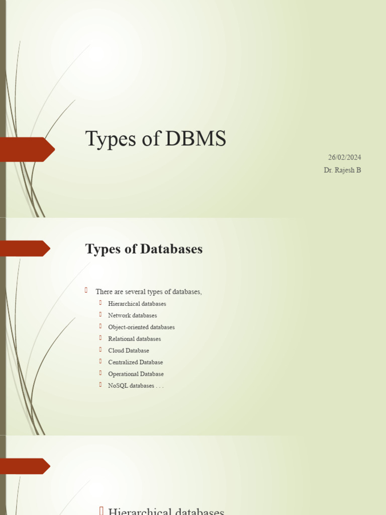 Session 3 Types of DBMS | PDF | Career & Growth | Computers