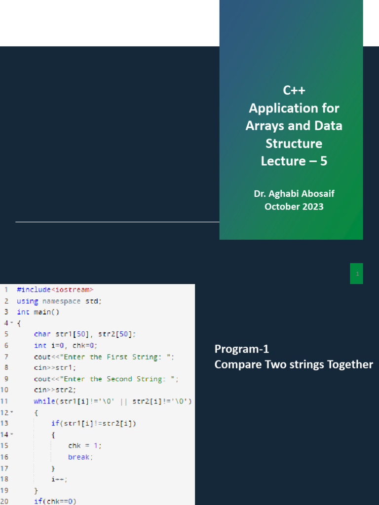 C++Lec5 Application For Arrays and Data Structure | PDF