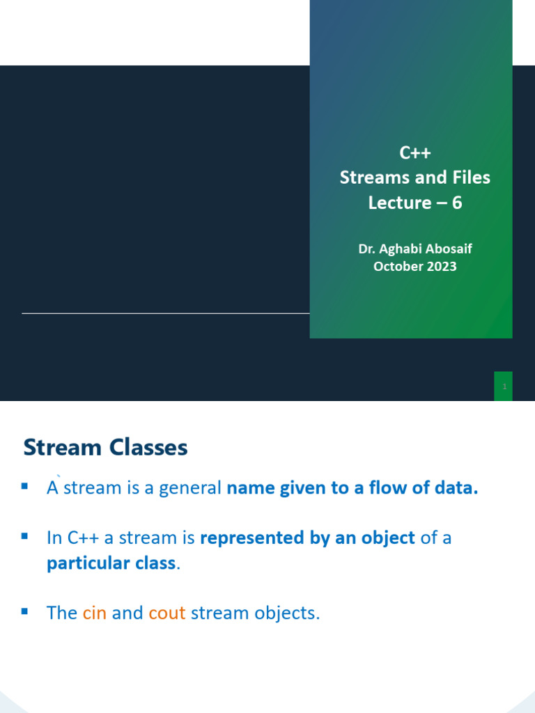 C++ Stream and File Handling Basics | PDF | Computer File | C++