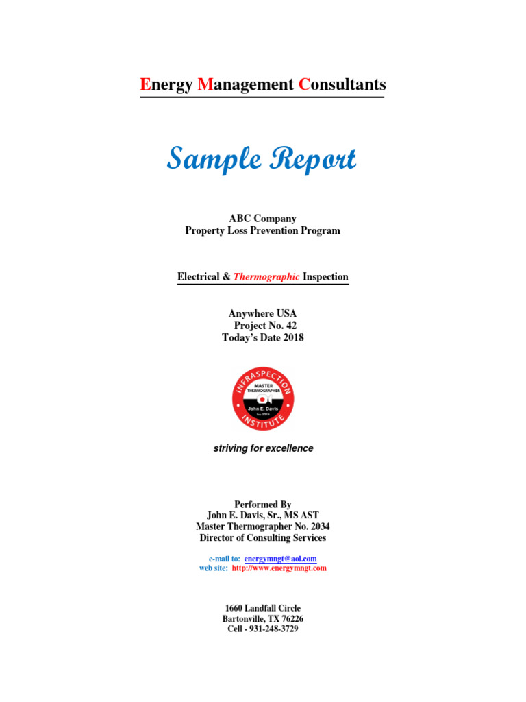 2018 New Sample Report | PDF | Transformer | Thermography