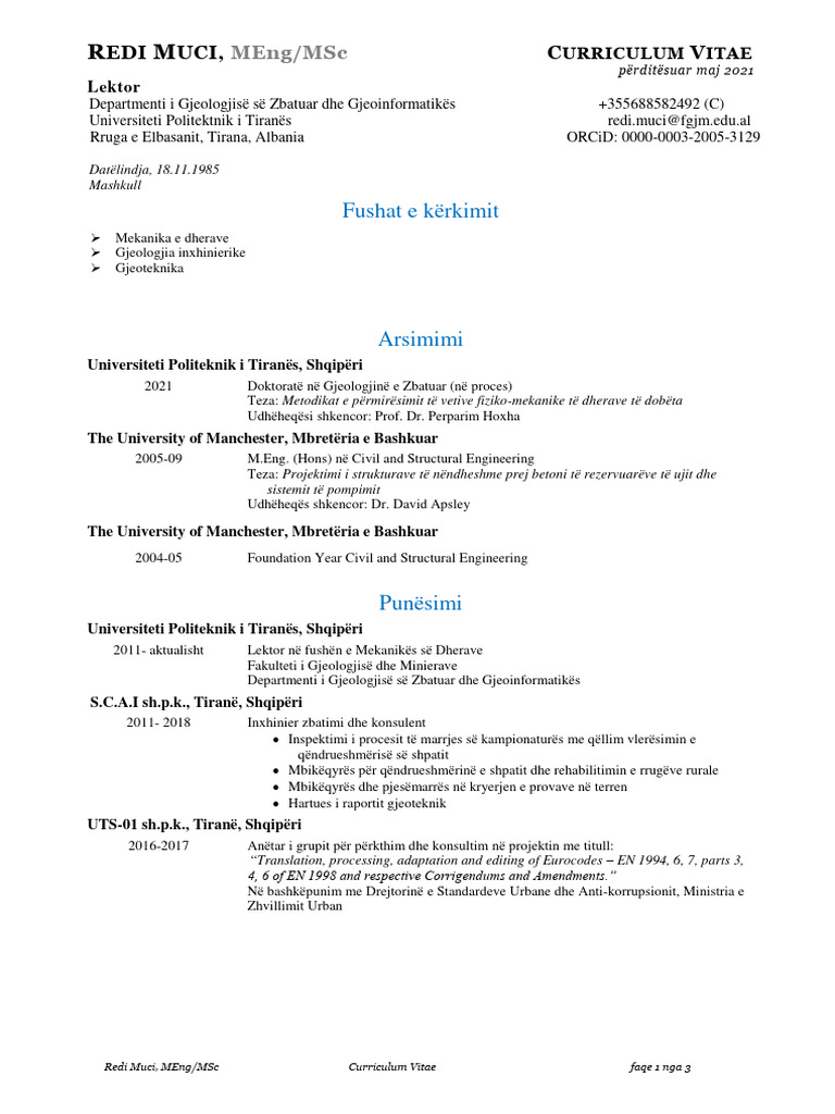 CV 01.09.20 Redi - SHQIP | PDF