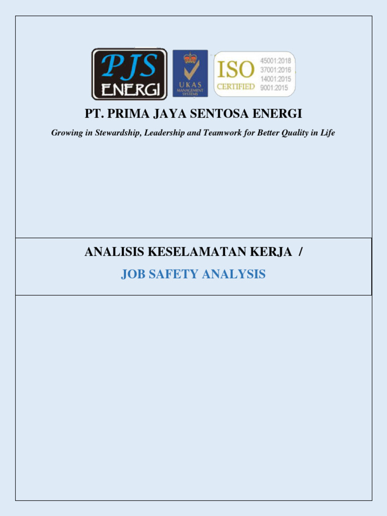 PGDE-QHSE-JSA-001 - Cover Installation of Strainer Generator Cooler | PDF