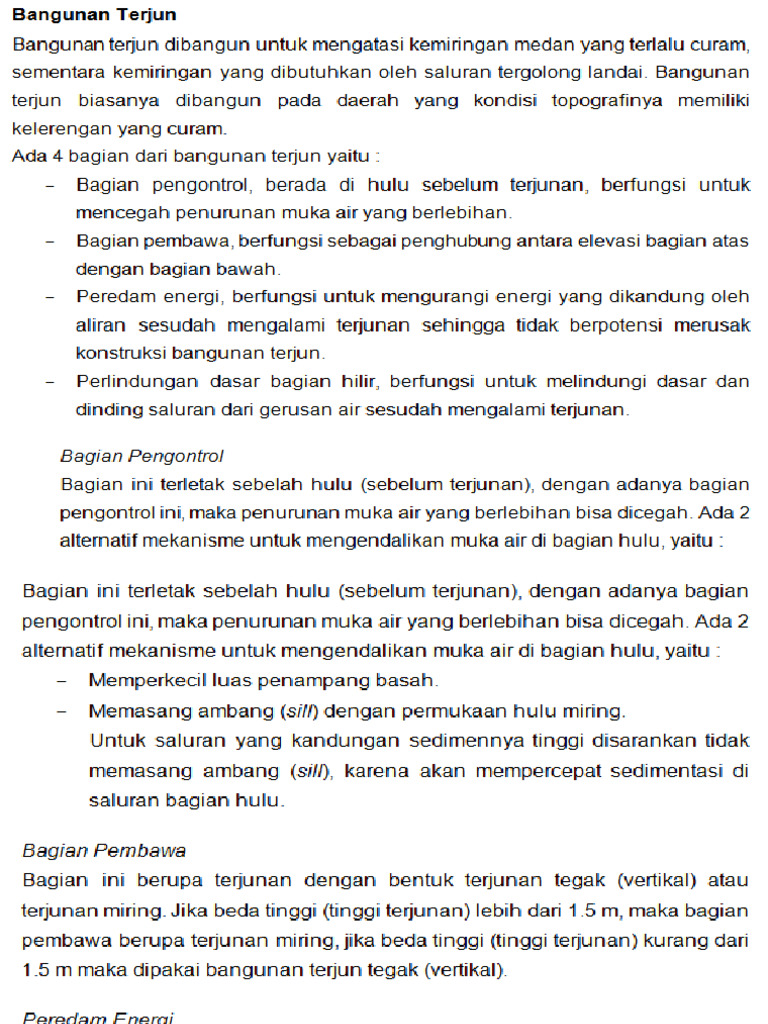 Perencanaan Bangunan Terjunan | PDF