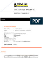 Informe de Investigacion Del Incidente - Dumper Paus 10010