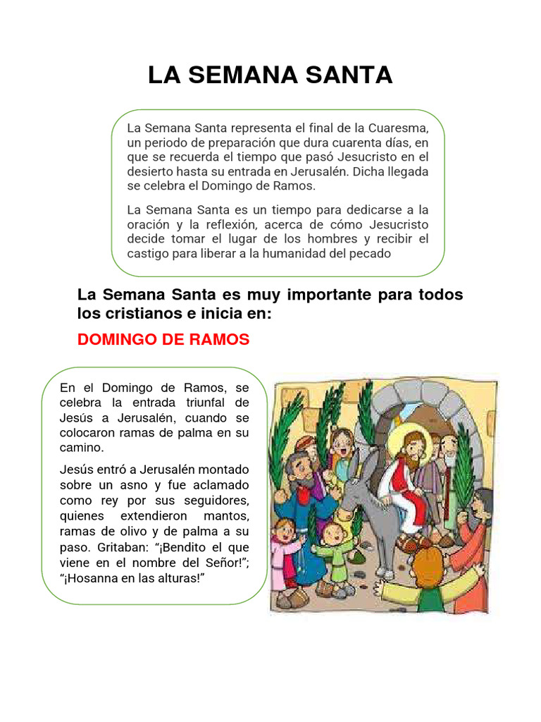 Semana Santa: Significado y Celebraciones | PDF | Pascua de ...